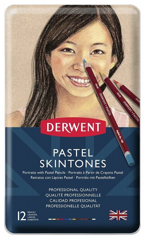 Derwent Пастельные карандаши Pastel skintones оттенки кожи 12 цветов (2300563)