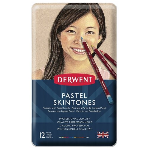 Derwent Пастельные карандаши Pastel skintones оттенки кожи 12 цветов (2300563), 12 шт.