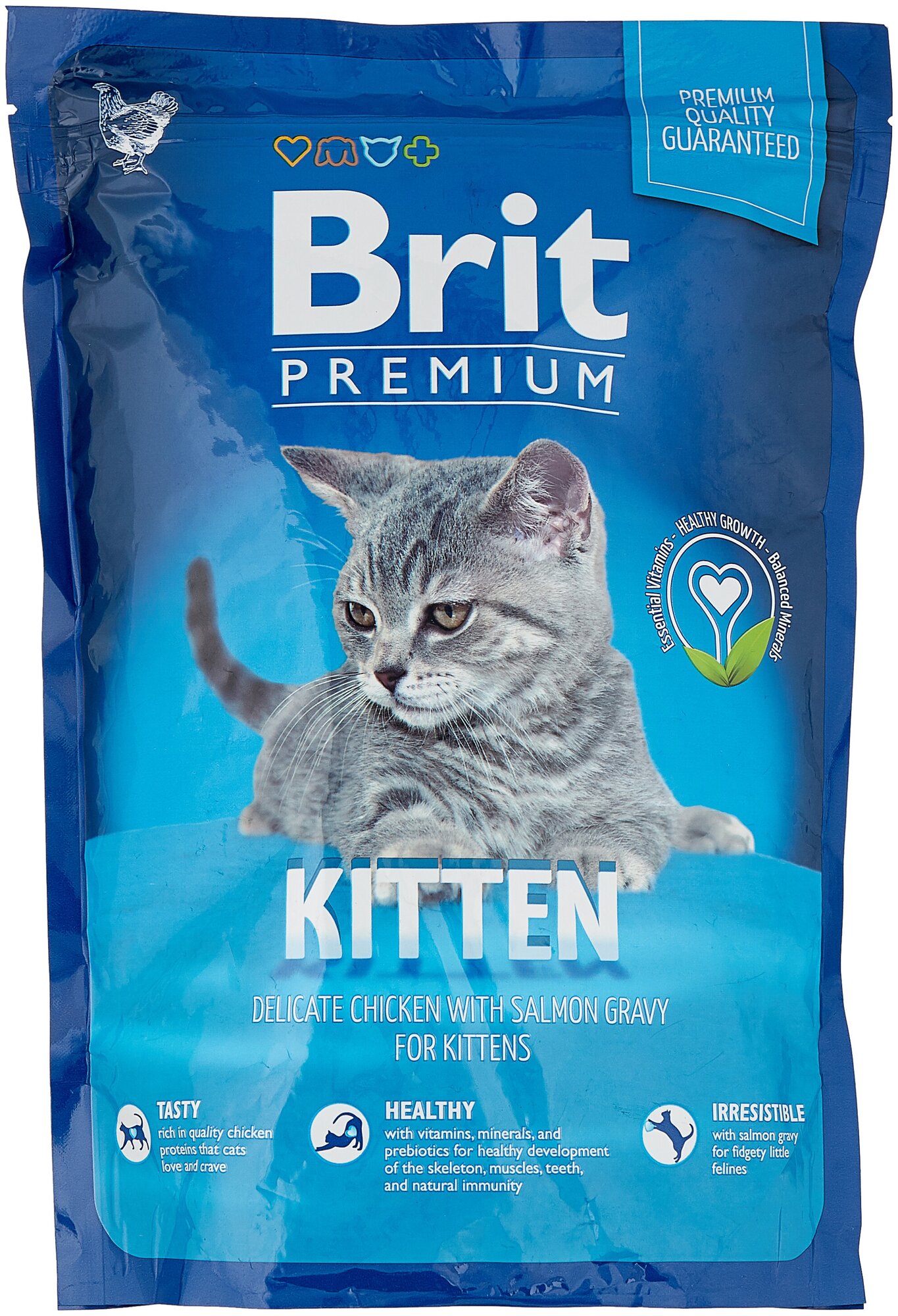 Сухой корм премиум класса Brit Premium Cat Kitten с курицей для котят 0,8 кг