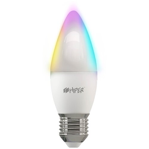 фото Лампа светодиодная hiper iot a2 rgb, e27, c37, 6вт