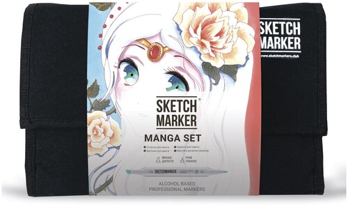 SketchMarker Набор маркеров Manga Set, черный, 24 шт.