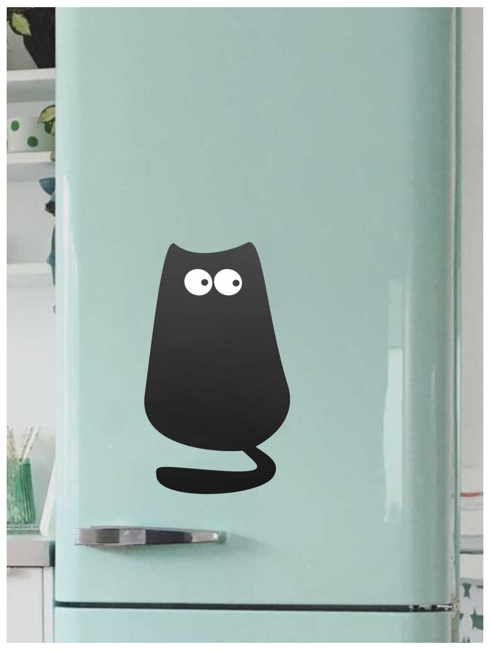 Магнитная меловая доска Doski4you "Кот №1" для рисования на холодильник + мел / детская грифельная черная