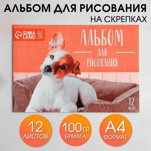 Альбомы для рисования ArtFox STUDY - Щеночек, A4, 12 листов, на скрепке, 2 шт в уп