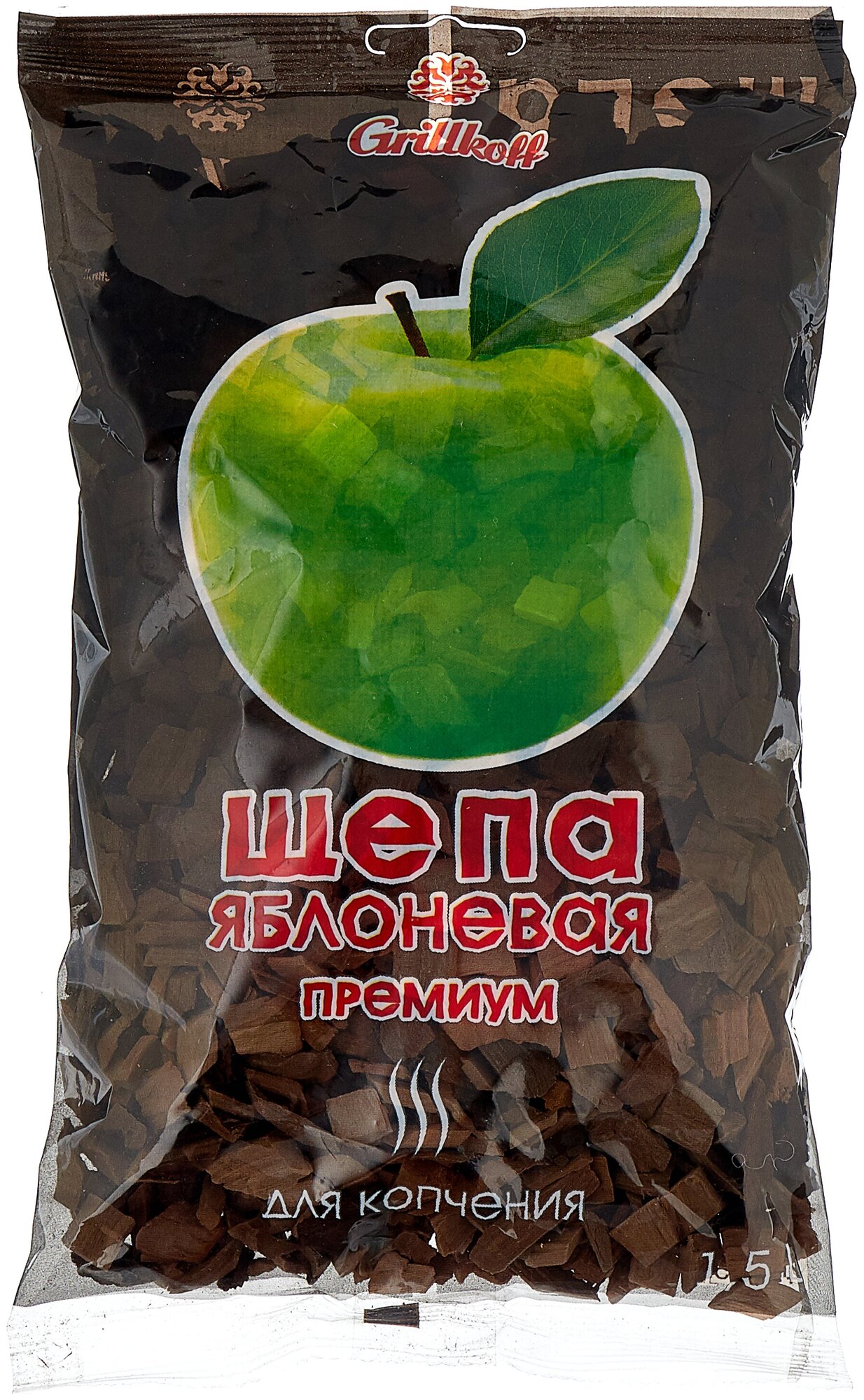 Grillkoff Щепа для копчения «Премиум», яблоня, 1.5 л, 0.25 кг, 1.5 л