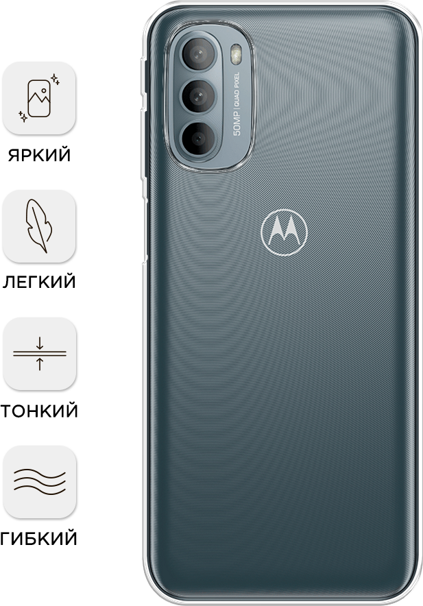 Силиконовый чехол на Motorola Moto G41 / Моторола Мото G41, прозрачный