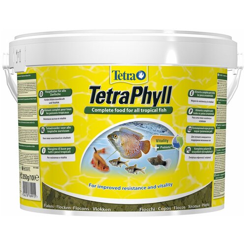 Сухой корм для рыб, ракообразных Tetra TetraPhyll Flakes, 10 л, 2.05 кг