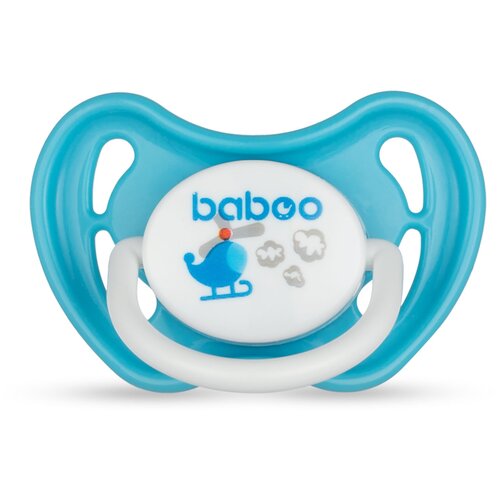 Пустышка латексная классическая baboo Transport 6+ м, голубой/белый тарелка baboo transport 9 016 белый голубой