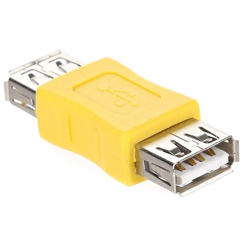 Переходник/адаптер VCOM USB - USB (CA408), 0.05 м, желтый переходник с usb типа a мама на мама переходник af на af переходник f f переходник для ноутбука