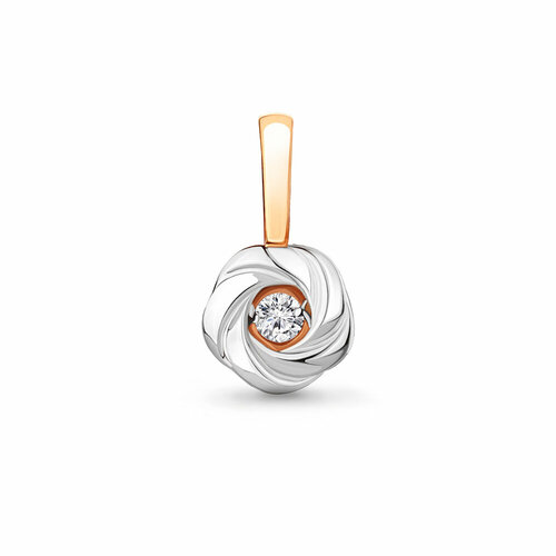 фото Подвеска diamant online, золото, 585 проба, бриллиант, размер 1.7 см.