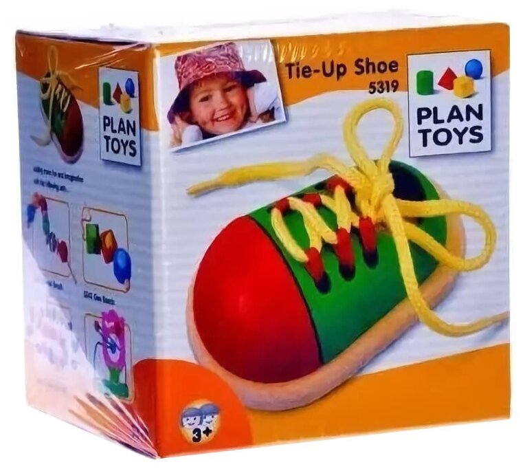 Игрушка из дерева Plan Toys, Шнуровка Башмачок - фото №5