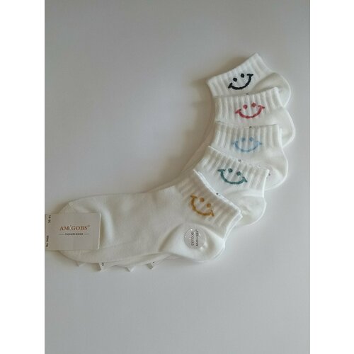 фото Женские носки укороченные, износостойкие, 5 пар, размер 36-41, белый аmigobs