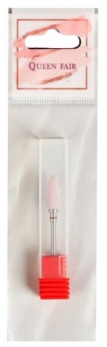 Фреза керамическая для маникюра "Кукуруза", мелкая нарезка, 7 x 16 мм, розовая./В упаковке шт: 1