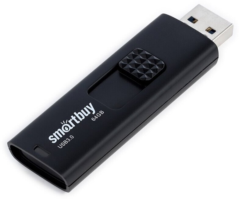 Флеш-накопитель SmartBuy "Fashion", 64 GB, USB 3.0, Flash Drive, черный (SB064GB3FSK)