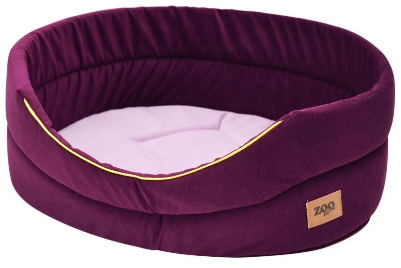 Лежак для собак и кошек ZOOexpress Ампир №2, 43х30х16 см, лиловый/баклажан