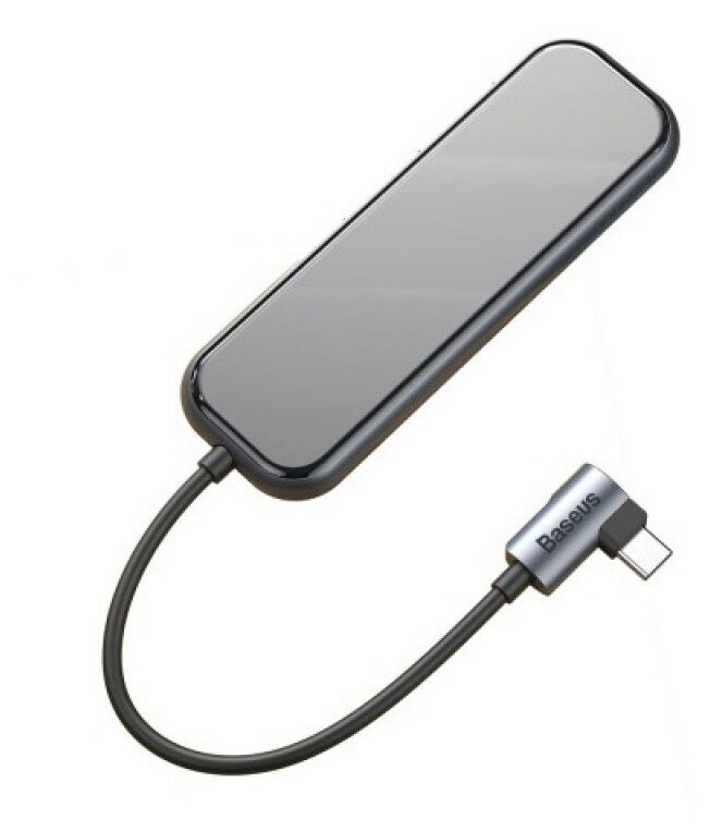 USB-концентратор Baseus Multi-functional HUB Type-C - 3xUSB+HDMI (CAHUB-BZ0G), разъемов: 4, dark grey