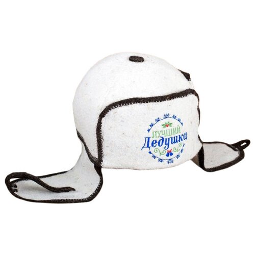 фото Банная забава банная шапка-ушанка лучший дед белый