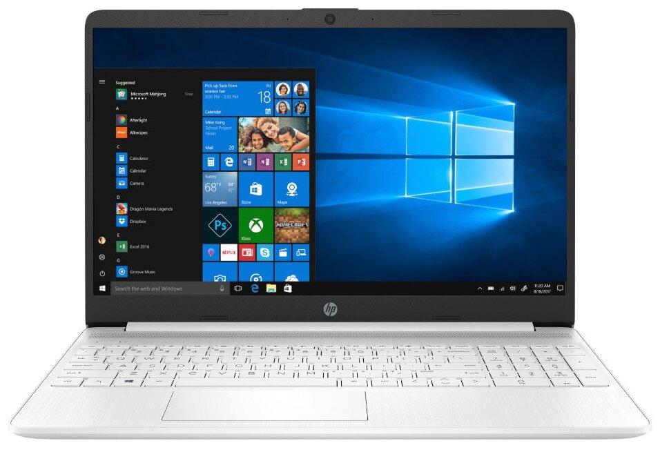 Ноутбук HP 15s-fq0063ur <3B3N4EA> Pentium N5030 (1.1)/8Gb/256G SSD/15.6"FHD AG slim/Int:Intel UHD/Win10 Snowflake white