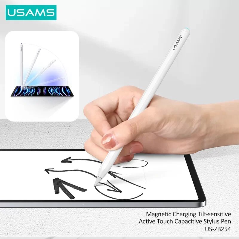 Стилус USAMS US-ZB254 Magnetic Charging Tilt-sensitive Active Touch Capacitive Stylus Pen ZB254DRB01