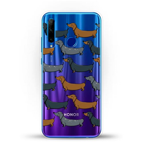 фото Силиконовый чехол узор из такс на honor 10i andy & paul