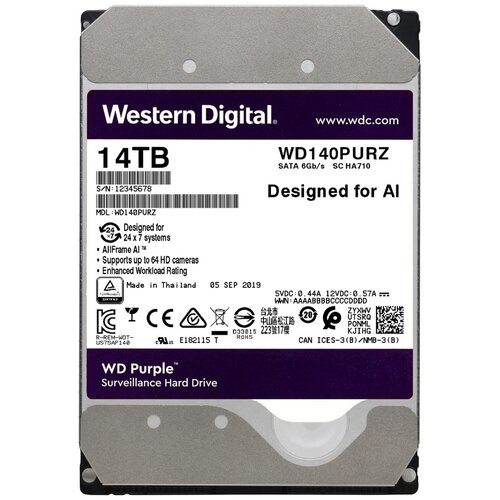 Жесткий диск Western Digital WD Purple 14 ТБ WD140PURZ