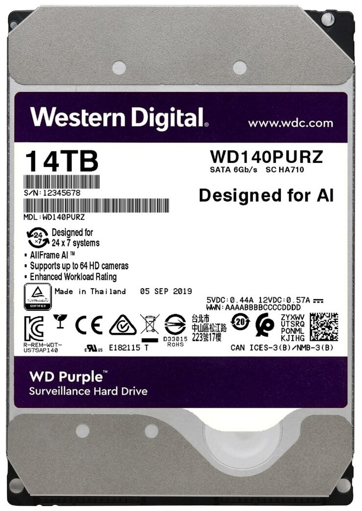 Жесткий диск Western Digital (WD140PURZ) 14Tb