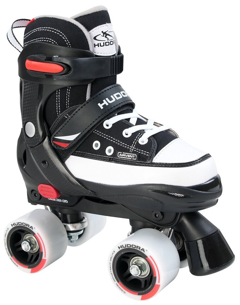 Раздвижные роликовые коньки HUDORA Rollschuh Roller Skate,  22030,  р. 28 – 31, черный/белый