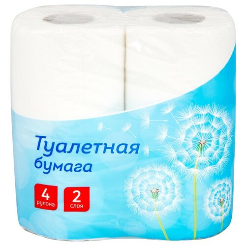 Туалетная бумага OfficeClean белая двухслойная 4 рул., белый, без запаха