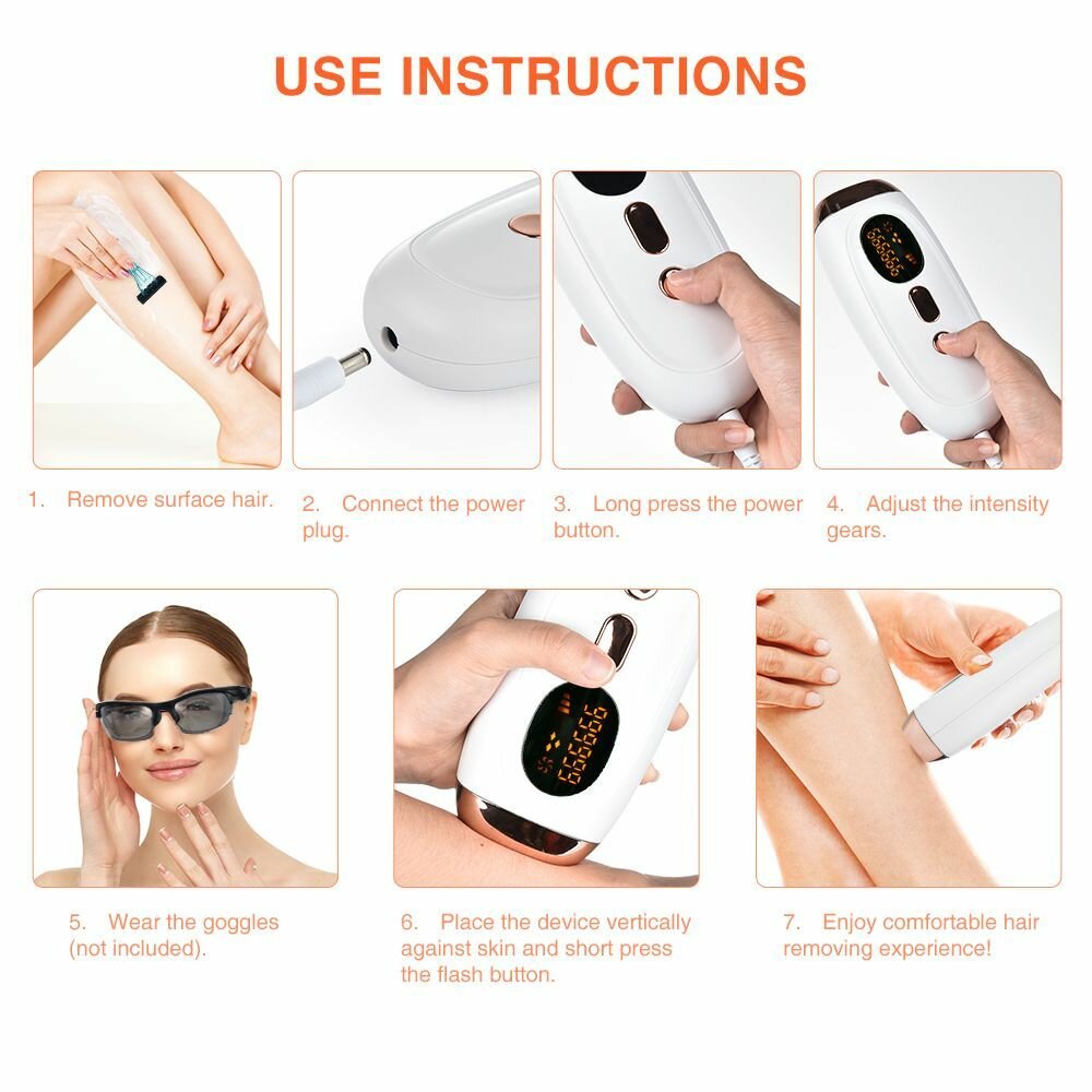 Фотоэпилятор IPL с охлаждением лазерный эпилятор для удаления волос - фотография № 11