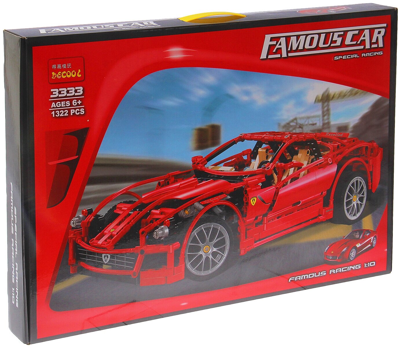 Конструктор совместим с лего, для мальчиков Technic "Ferrari 599 GTB", Decool, масштаб 1:10, 1322+ деталей