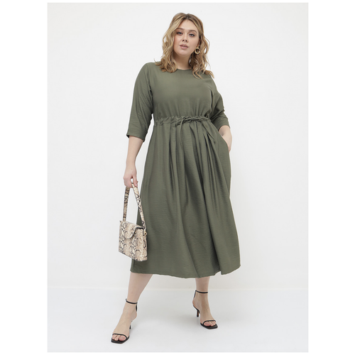 фото Платье оверсайз с кулиской хаки blumig р.42-52