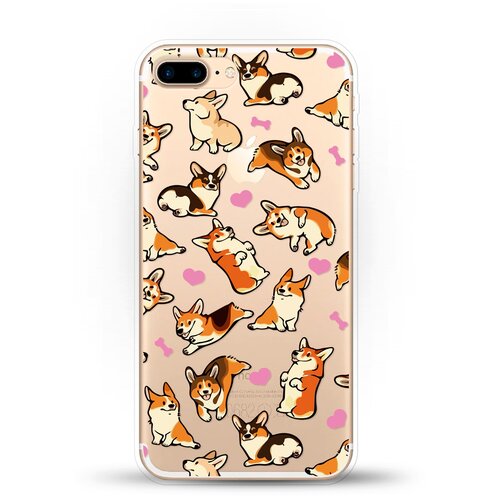 фото Силиконовый чехол корги узором на apple iphone 7 plus andy & paul