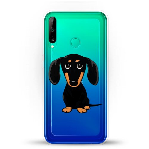 фото Силиконовый чехол черная такса на honor 9c andy & paul