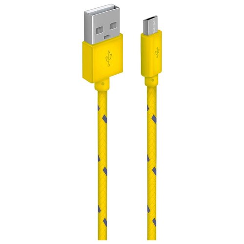 Кабель OXION USB - microUSB (OX-DCC288), 1 м, жёлтый кабель oxion dcc288 microusb usb зарядка передача данных 1 м оплетка фиолетовый