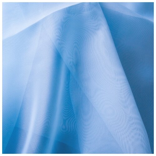 фото Штора-вуаль witerra однотонная, 290*260 см, цвет голубой, полиэстер 100%