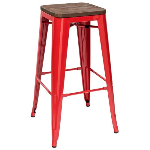 фото Барный стул tolix wood, чёрный глянцевый stool group