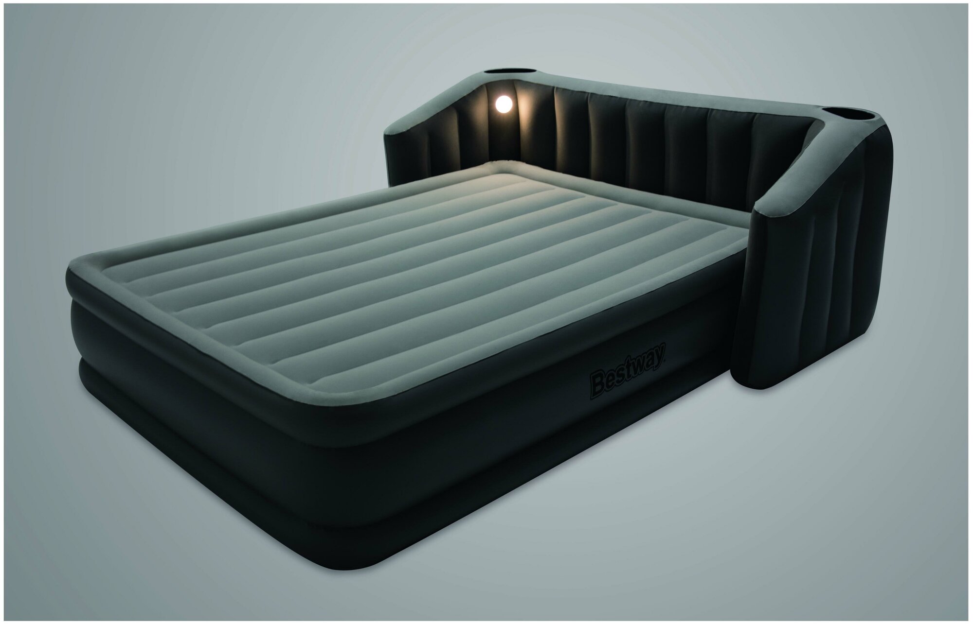 Надувная кровать BestWay 67620 BW 196х233х80см со спинкой, подстаканником и подсветкой - фотография № 3