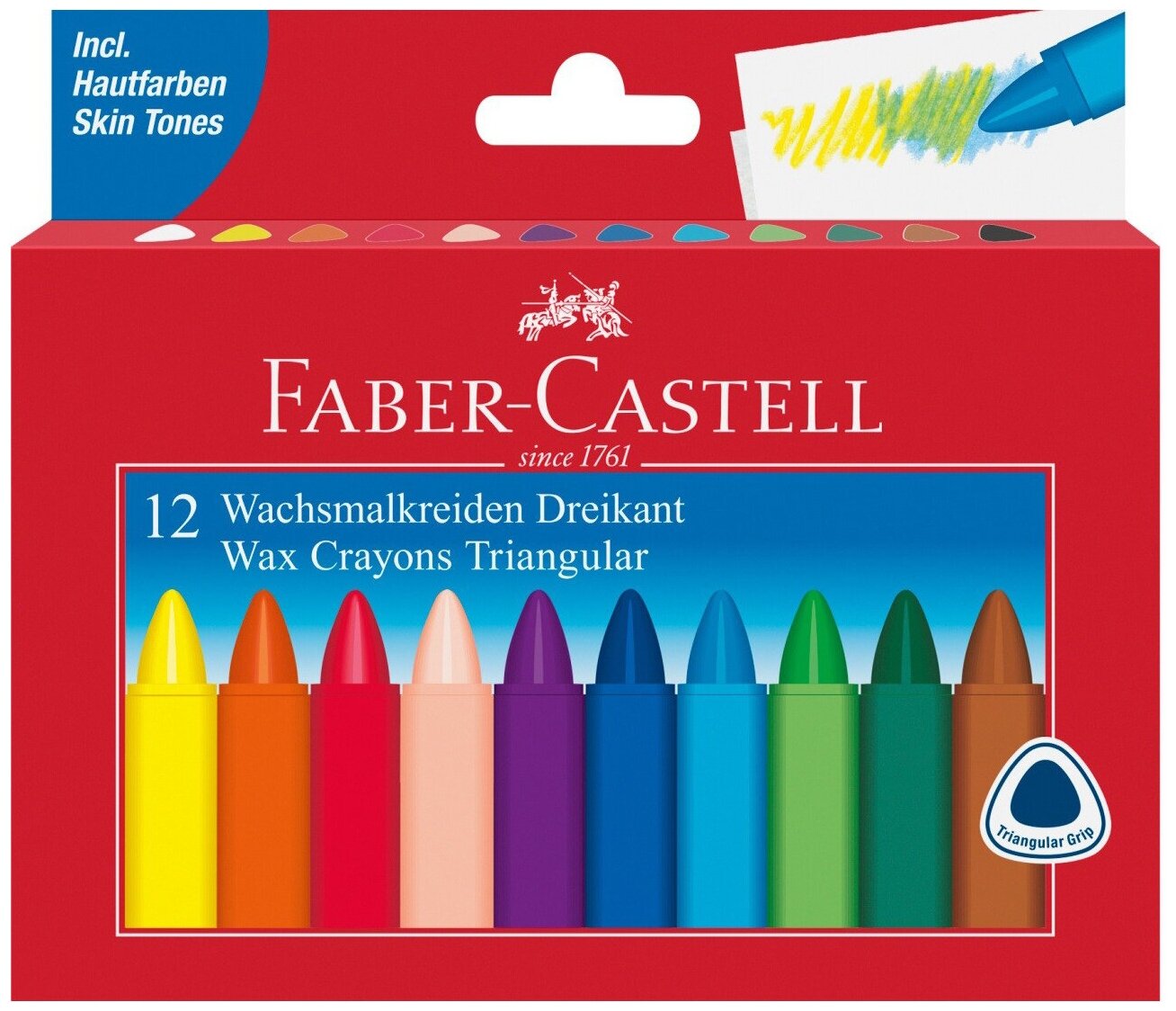 Faber-Castell Восковые карандаши Triangular 12 цветов