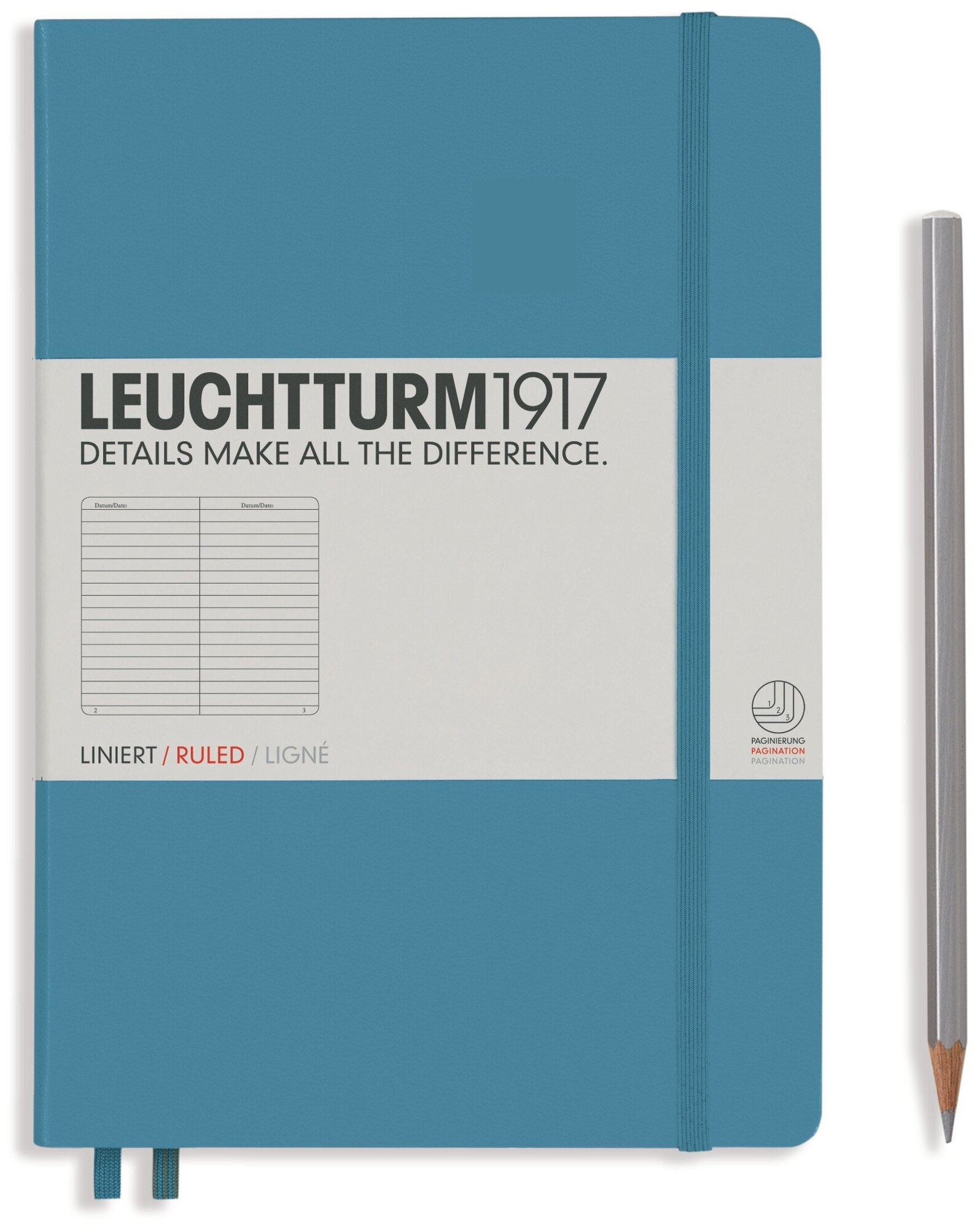 Блокнот Leuchtturm1917 А5 Medium в линейку, нордический синий (nordic blue)