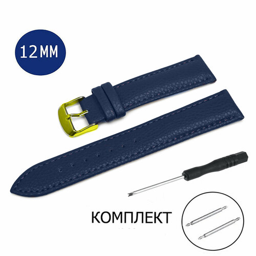 фото Ремешок axiver, фактура зернистая, диаметр шпильки 1.5 мм, размер 12мм, синий