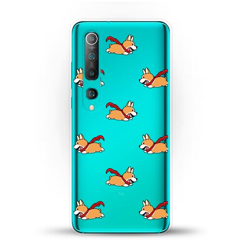 фото Силиконовый чехол корги с шарфом на xiaomi mi 10 andy & paul