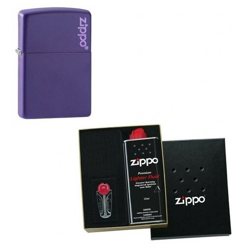 Подарочный набор ZIPPO ( Зажигалка ZIPPO 21063 Classic, красная с покрытием Candy Apple Red + кремни + топливо, 125 мл )