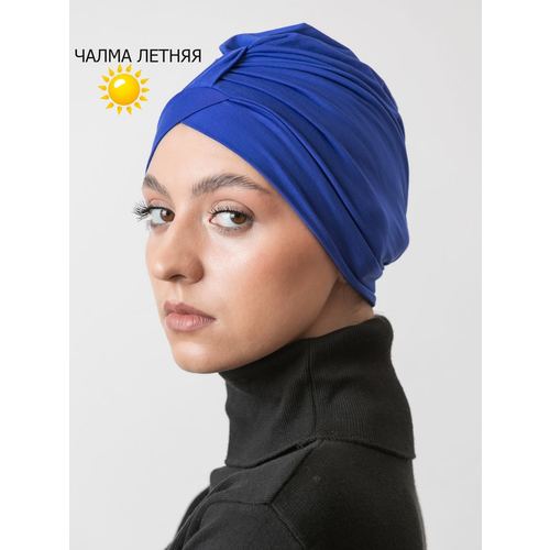 Чалма Чалма летняя тюрбан мусульманский головной убор шапка, размер OneSize, синий длинная шаль из хлопка и вискозы простой хиджаб со складками шарф женский хиджаб мусульманский головной платок хиджаб оптовая продажа