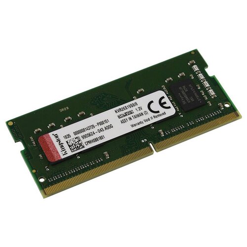 Оперативная память Kingston ValueRAM 8 ГБ DDR4 2666 МГц SODIMM CL19 KVR26S19S8/8 память ddr4 patriot psd44g266681 4гб 2666 мгц pc4 21300 dimm