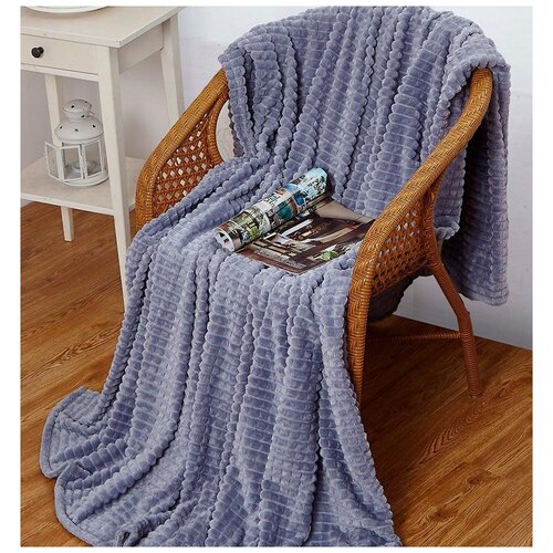 фото Плед альвитек soft plush orrizonte 180 х 200 см (квадрат), синий