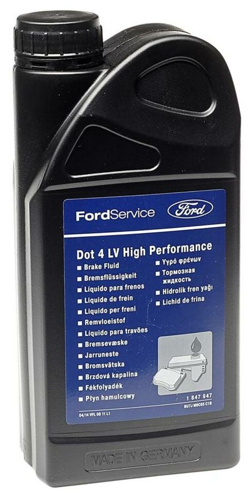 Жидкость тормозн. Ford LV High PerformanceDOT 4 1л (1847947) - фото №1