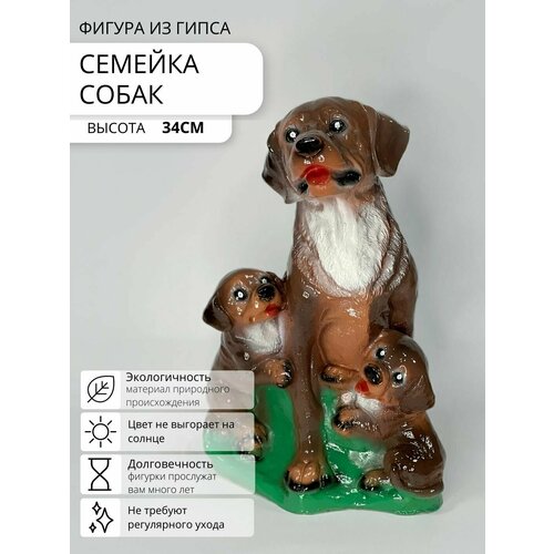 фигурка статуэтка из гипса денежный безликий Фигура садовая Семейка собак