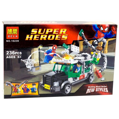 конструктор lego super heroes 76205 схватка с гаргантосом 264 дет Конструктор Lari (Bela) Super Heroes 10239 Человек-паук против Доктора Осьминога: Ограбление грузовика, 236 дет.