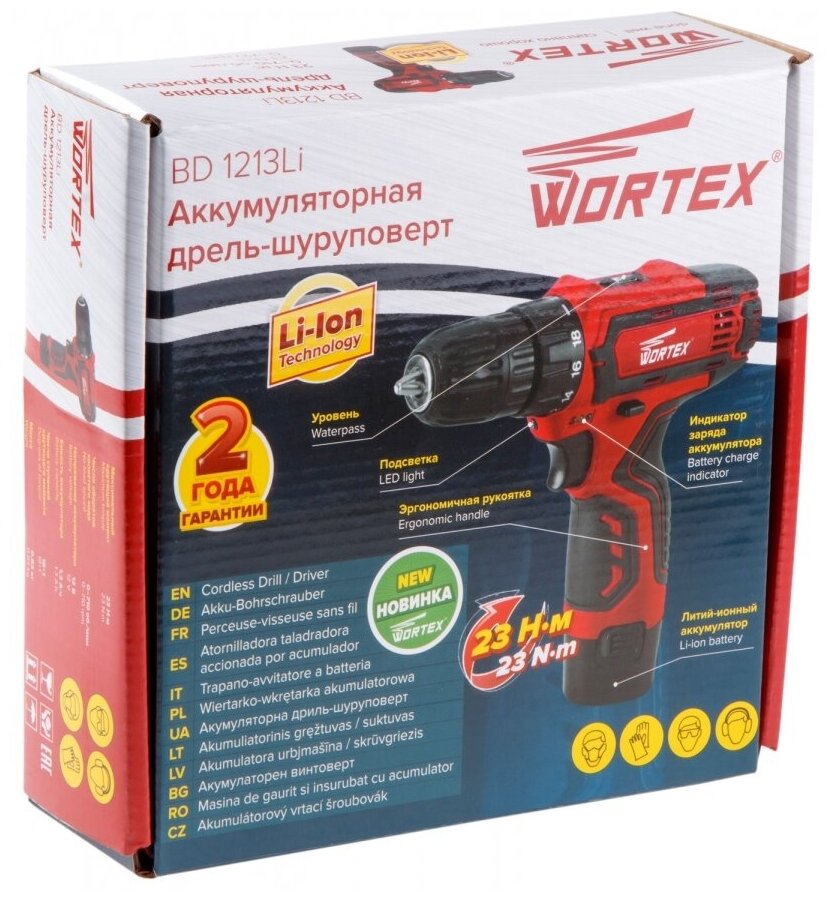 Дрель-шуруповерт аккумуляторная WORTEX LX BD 1213-1 Li (1329350) - фотография № 7