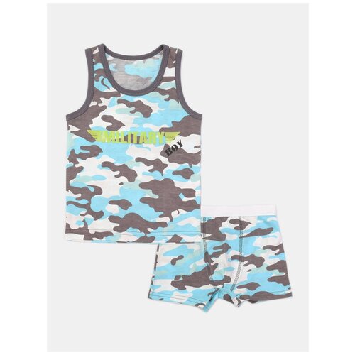 фото 30295 комплект: майка, трусы "military boy", котмаркот, размер 104, состав:100% хлопок, цвет мультиколор kotmarkot