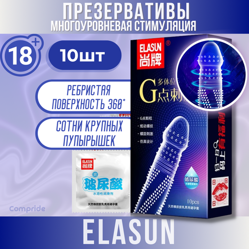 Презервативы Elasun ультратонкие с усиками, 10шт презервативы elasun с шипами 10шт